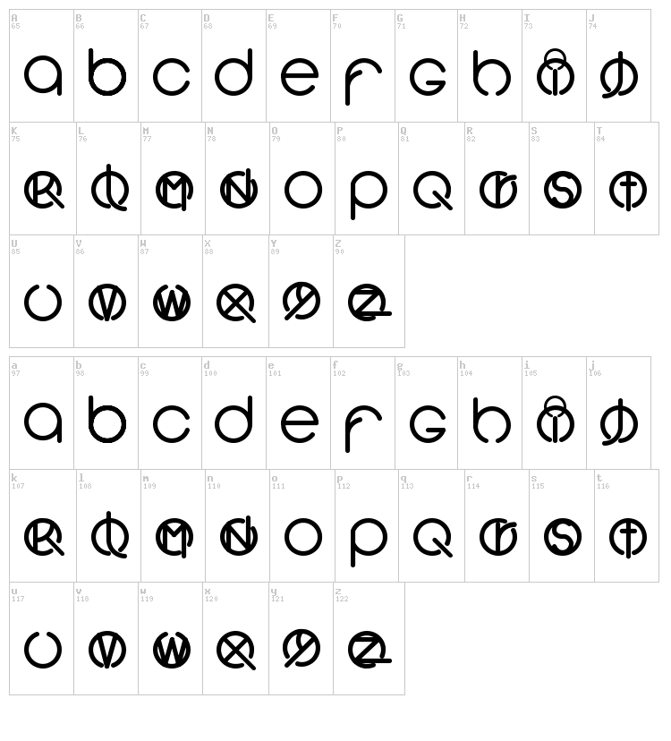 Sunrise font map